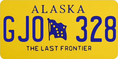AK license plate GJO328