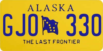 AK license plate GJO330