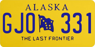 AK license plate GJO331