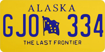 AK license plate GJO334