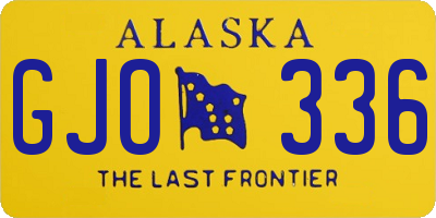 AK license plate GJO336