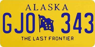 AK license plate GJO343
