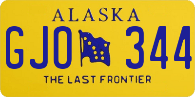 AK license plate GJO344