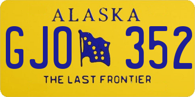 AK license plate GJO352