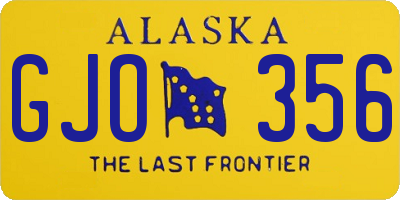 AK license plate GJO356
