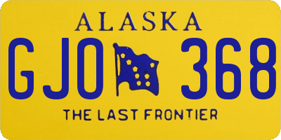 AK license plate GJO368