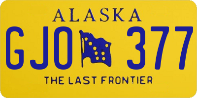 AK license plate GJO377