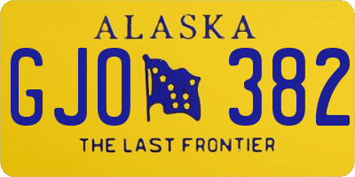 AK license plate GJO382