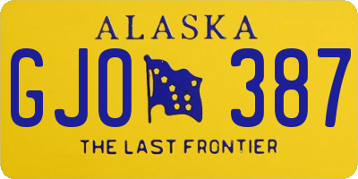 AK license plate GJO387
