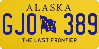 AK license plate GJO389