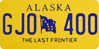AK license plate GJO400