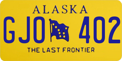 AK license plate GJO402