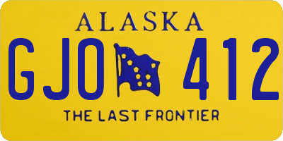 AK license plate GJO412