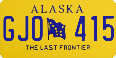 AK license plate GJO415