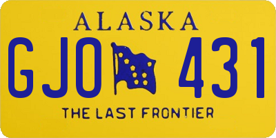 AK license plate GJO431