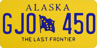 AK license plate GJO450