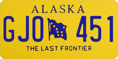 AK license plate GJO451