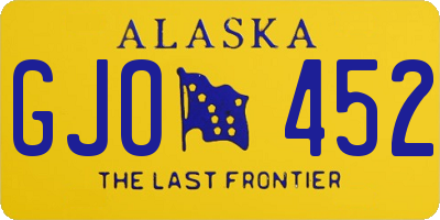 AK license plate GJO452