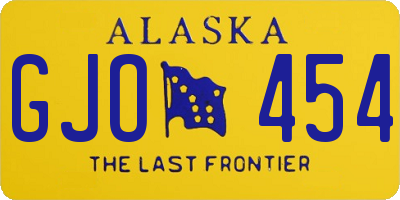 AK license plate GJO454