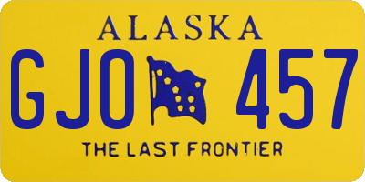 AK license plate GJO457