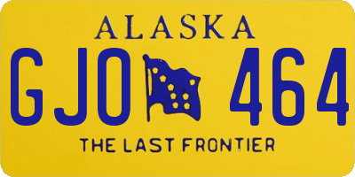 AK license plate GJO464