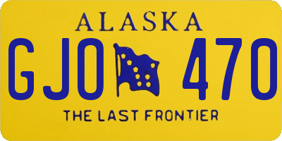 AK license plate GJO470