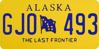 AK license plate GJO493