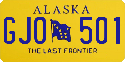 AK license plate GJO501