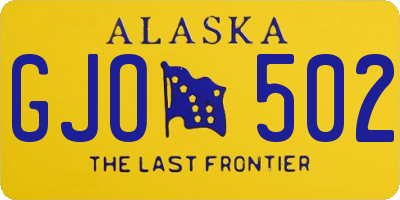 AK license plate GJO502