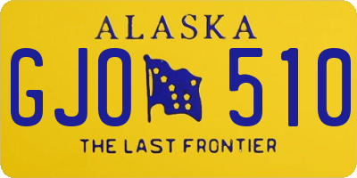 AK license plate GJO510
