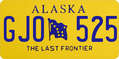 AK license plate GJO525