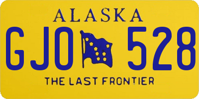 AK license plate GJO528