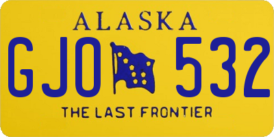 AK license plate GJO532
