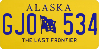 AK license plate GJO534