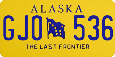 AK license plate GJO536