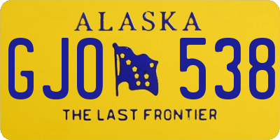 AK license plate GJO538