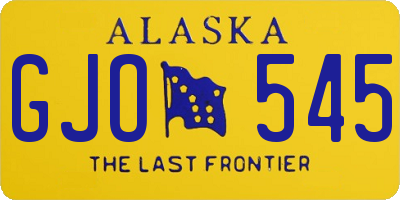 AK license plate GJO545