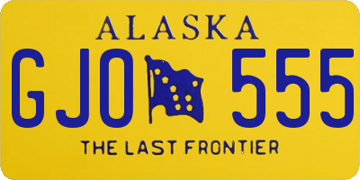 AK license plate GJO555