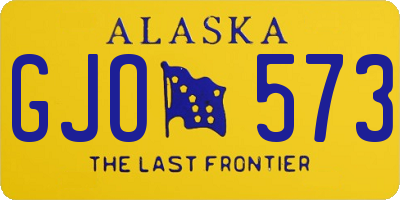 AK license plate GJO573