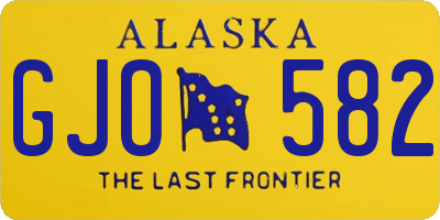 AK license plate GJO582