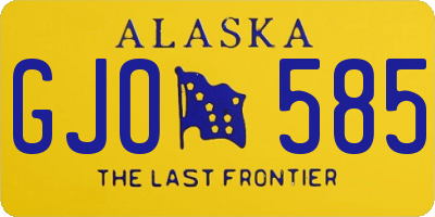 AK license plate GJO585