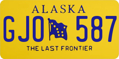 AK license plate GJO587