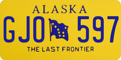 AK license plate GJO597