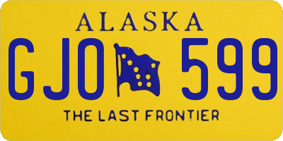AK license plate GJO599