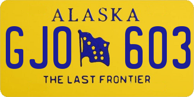 AK license plate GJO603
