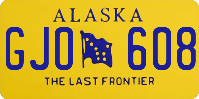 AK license plate GJO608