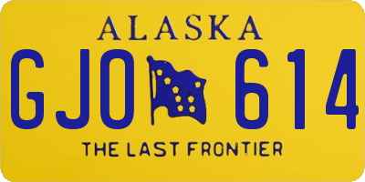 AK license plate GJO614