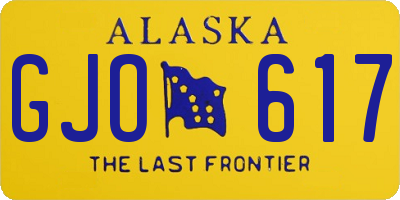AK license plate GJO617