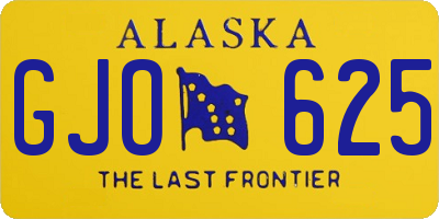 AK license plate GJO625