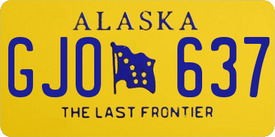 AK license plate GJO637
